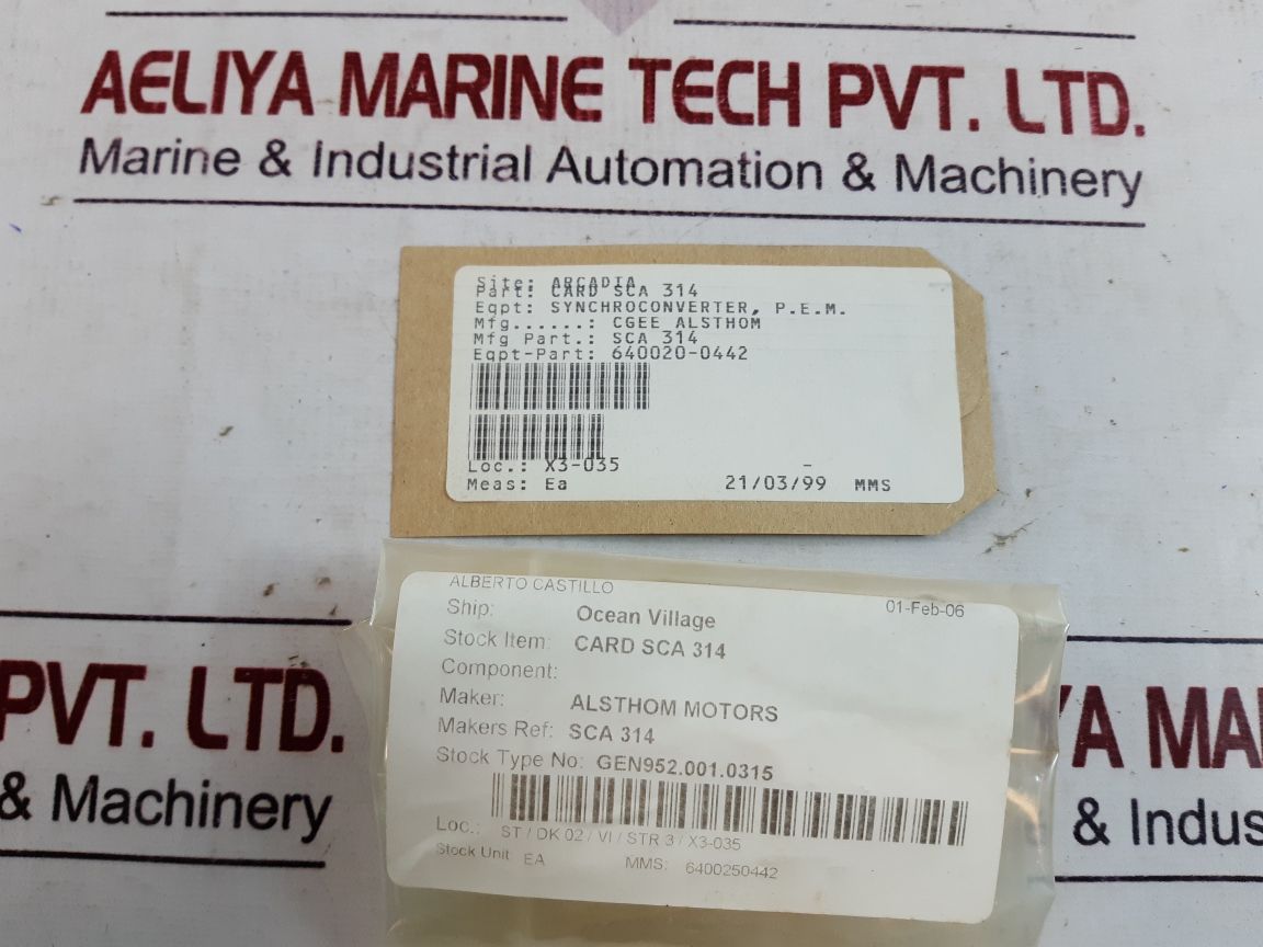 Cgee Alsthom Dei 50-723314 C Card Sca 314