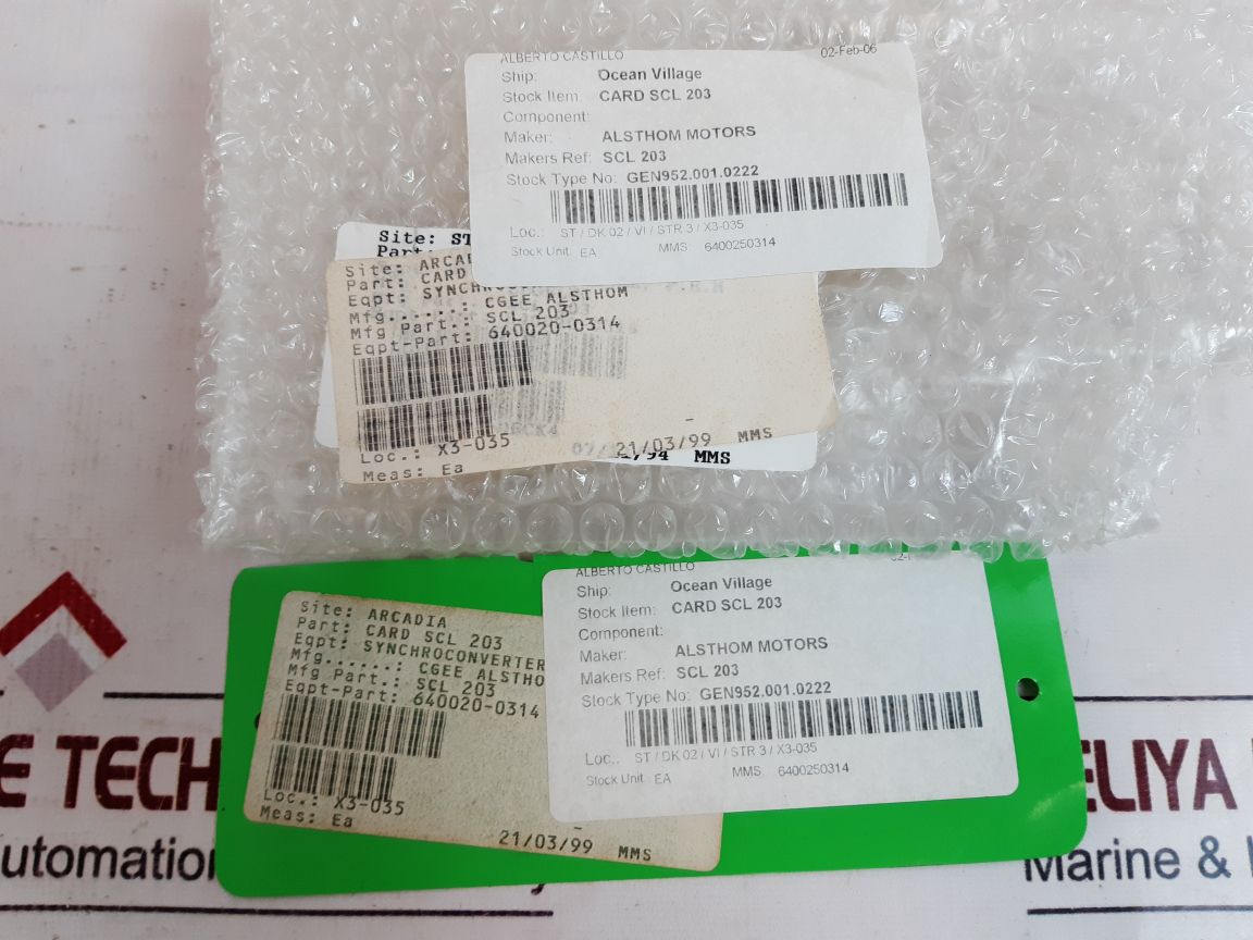 Cgee Alsthom Dei 50-724203 Card Scl 203