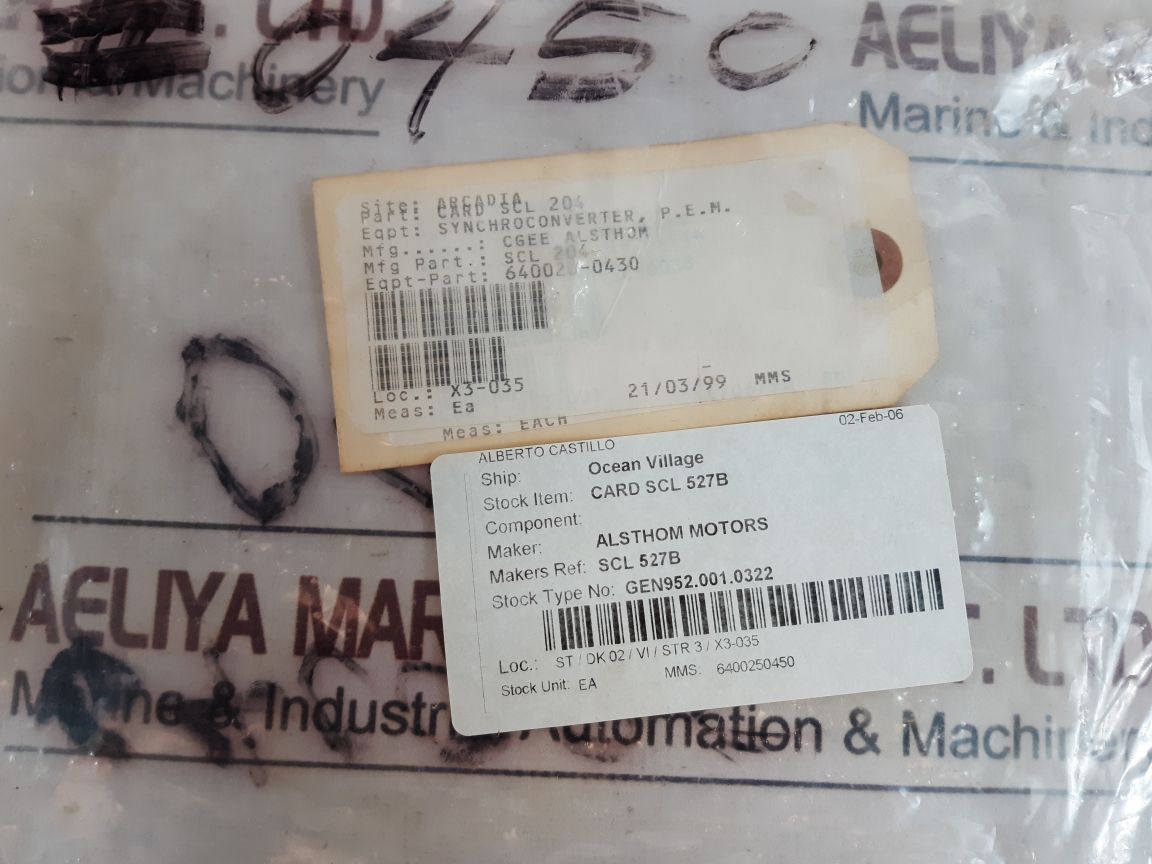 Cgee Alsthom Dei 50-724527 D Card Scl 527B