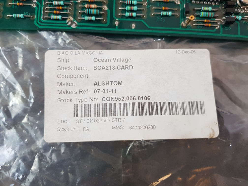 Cgee Alsthom Sca213 Card 50.723 213 A