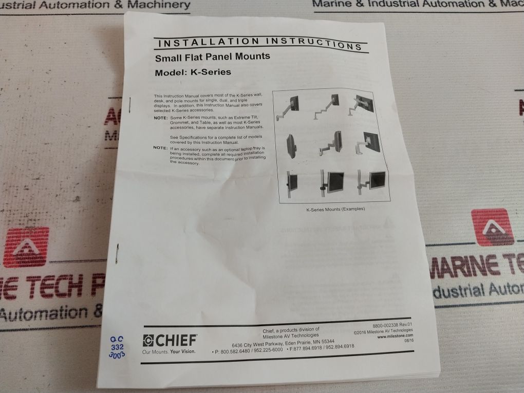 Chief 7028961 Pivot Tilt Low-profile Wall Mount Kpp110B