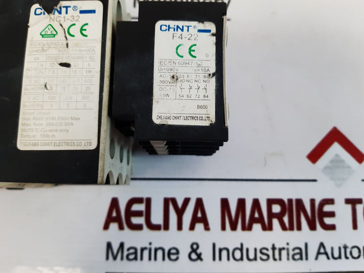Chint Nc1-32 Contactor With F4-22 Auxiliary Contact