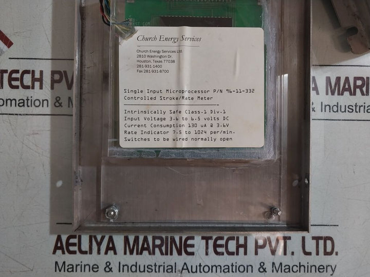 Church Energy 96-11-332 Single Input Microprocessor