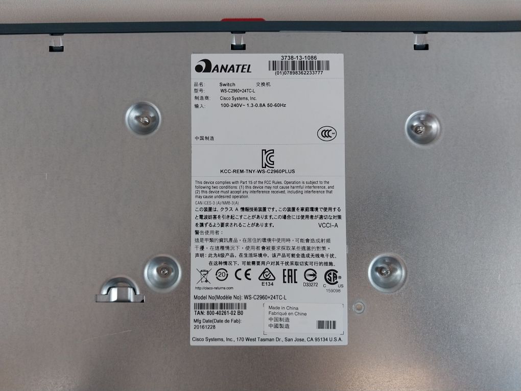 Set Cisco Catalyst 2960 Plus Series Ws-c2960+24Tc-1 Switch 100-240V