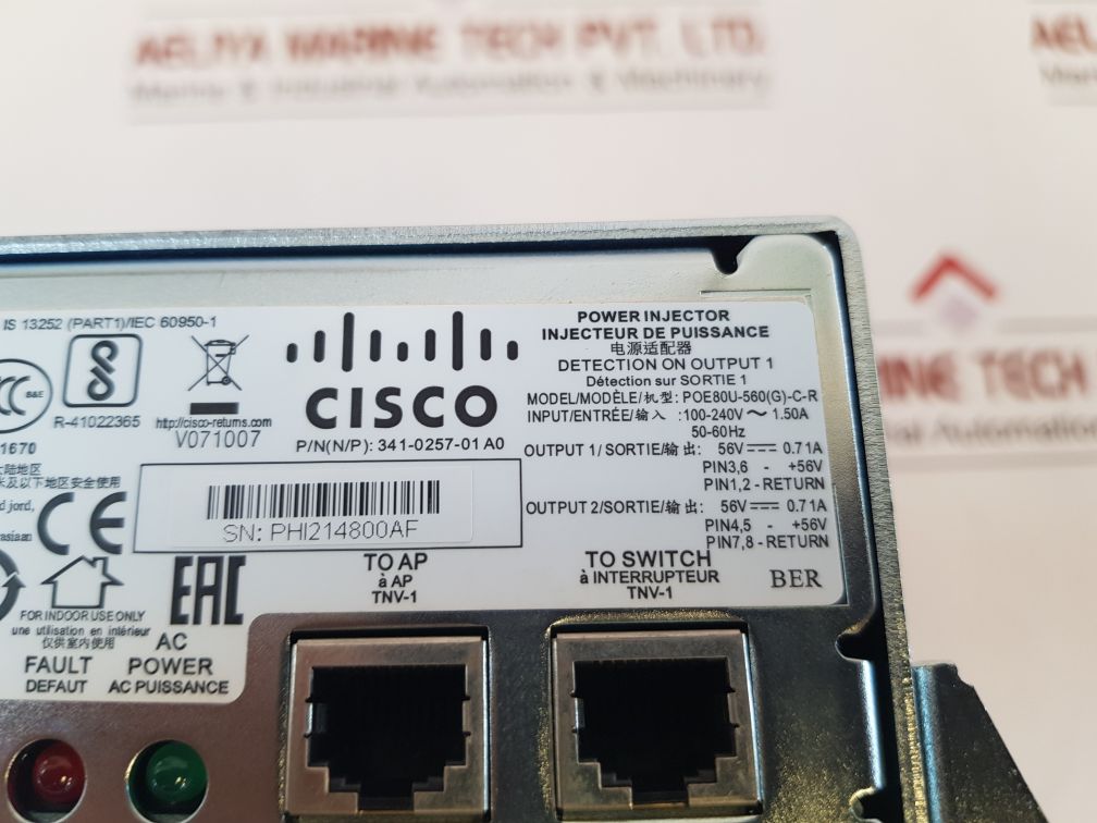 Cisco Poe80U-560(G)-c-r Power Injector Set