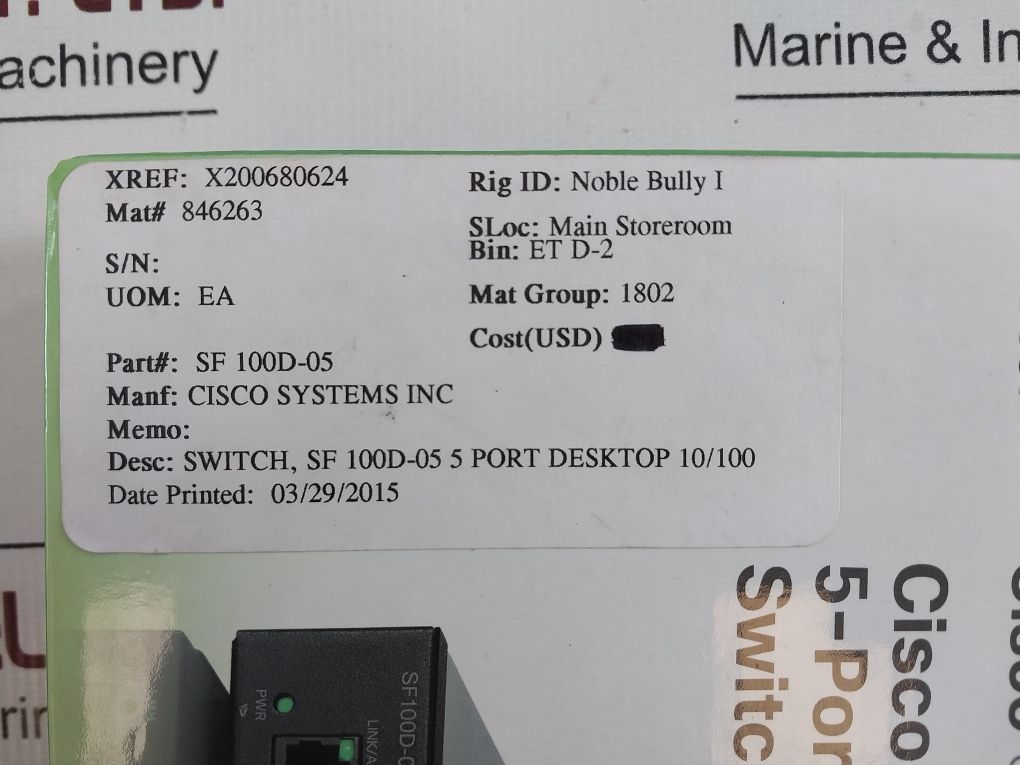 Cisco Sf100D-05 5-port 10/100 Desktop Switch