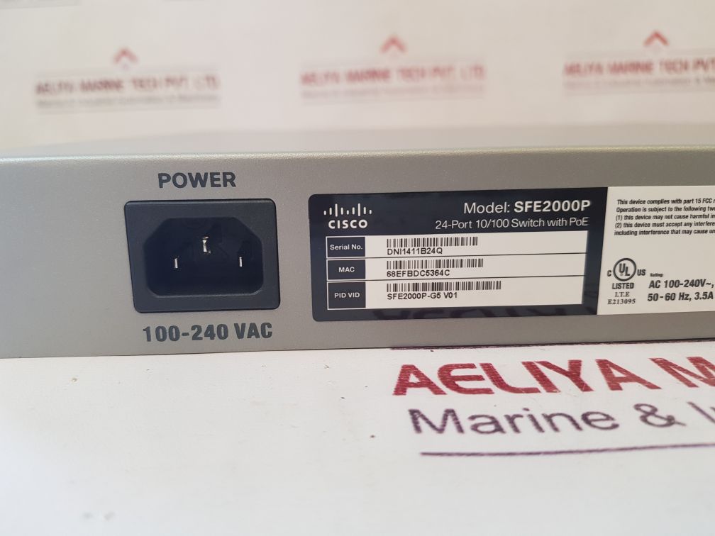 Cisco Sfe2000P 24-port 10/100 Sethernet Switch With Poe Sfe2000P-g5 V01