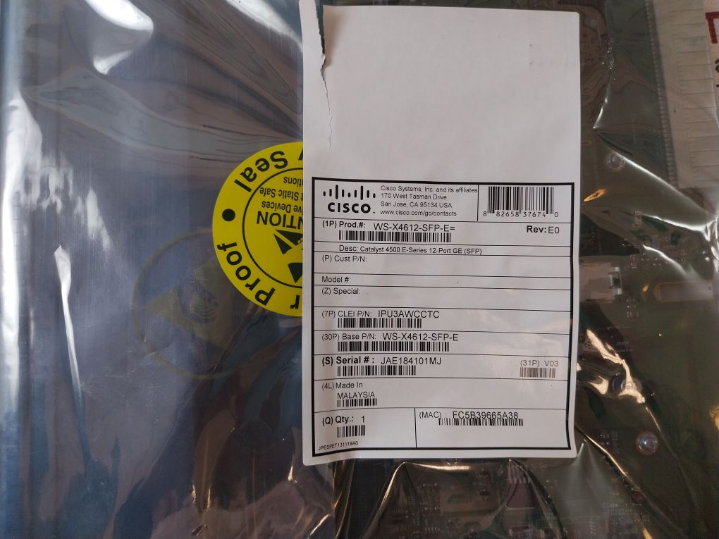 Cisco Systems Ws-x4612-sfp-e Port Gigabit Ethernet Switch Module