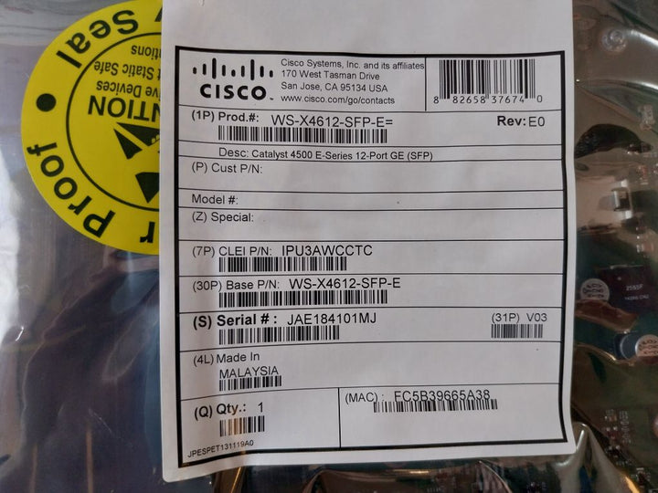 Cisco Systems Ws-x4612-sfp-e Port Gigabit Ethernet Switch Module