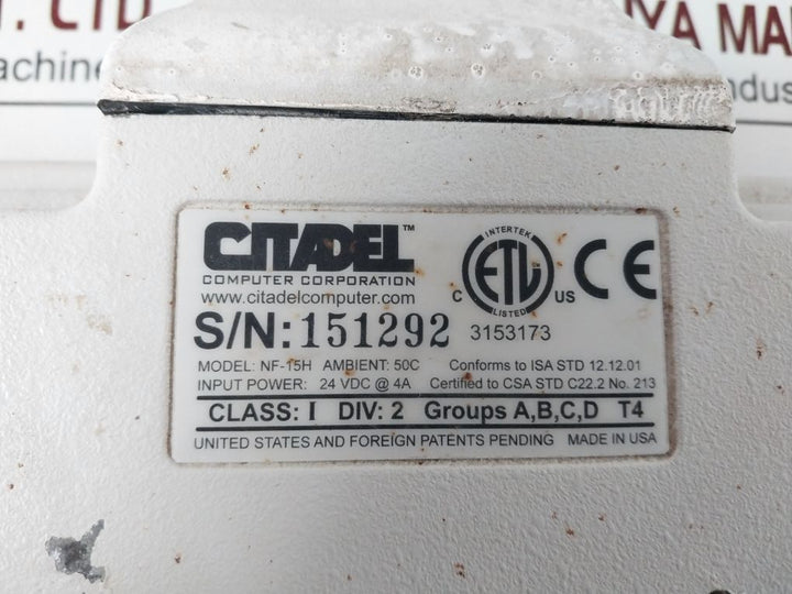 Citadel Netforce Nf-15H Rugged Industrial Computer Display Panel