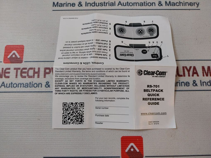 Clear-com Rs-701 Single Channel Beltpack