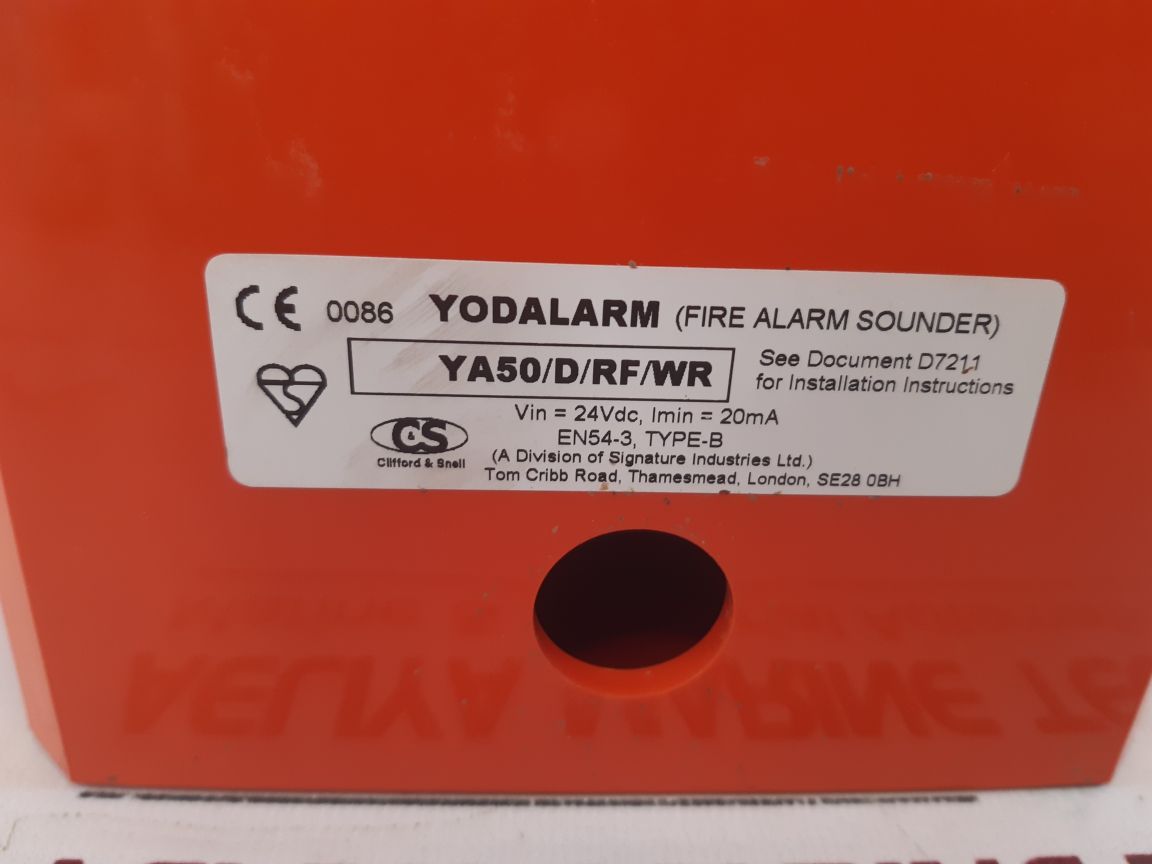 Clifford & Snell Ya50DRfWr Fire Alarm Sounder 24 Vdc, Type-b