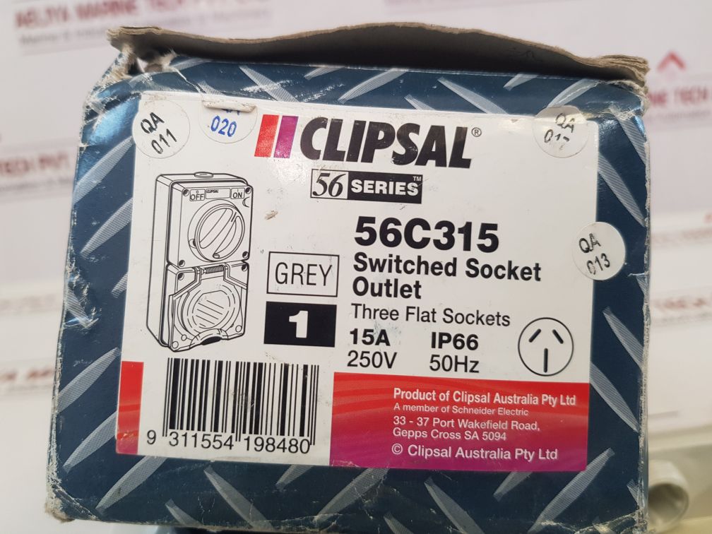 Clipsal 56C315 Grey Switched Socket Outlet