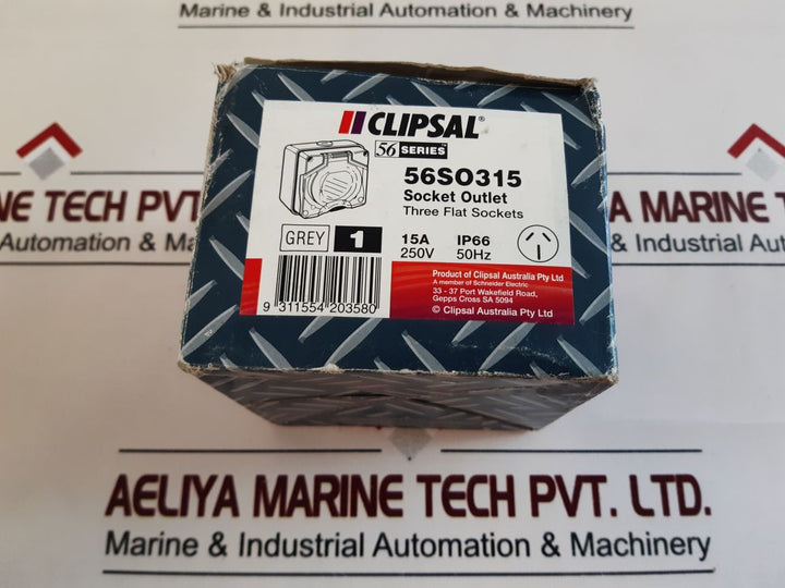 Clipsal 56So315 Socket Outlet, Three Flat Sockets 15A