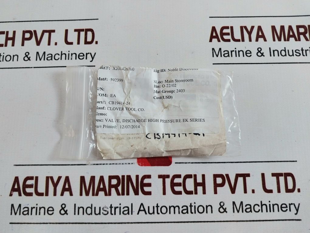 Clover Tool Cb19414-24 Valve