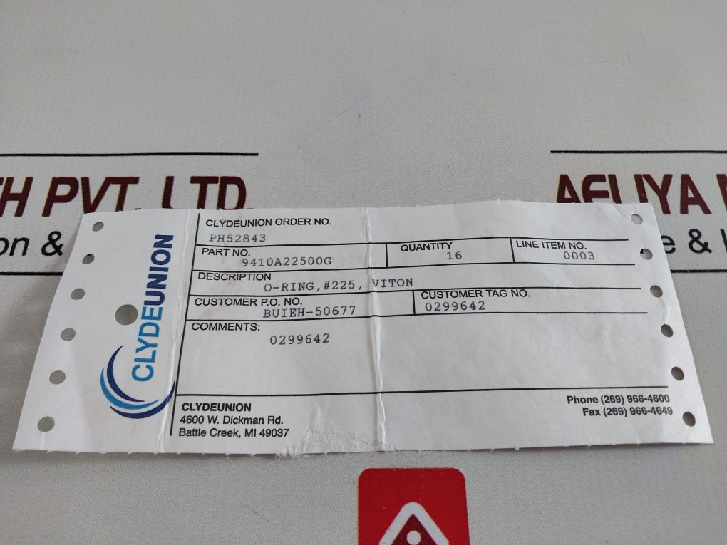 Clyde Union O-ring Viton Ph52843
