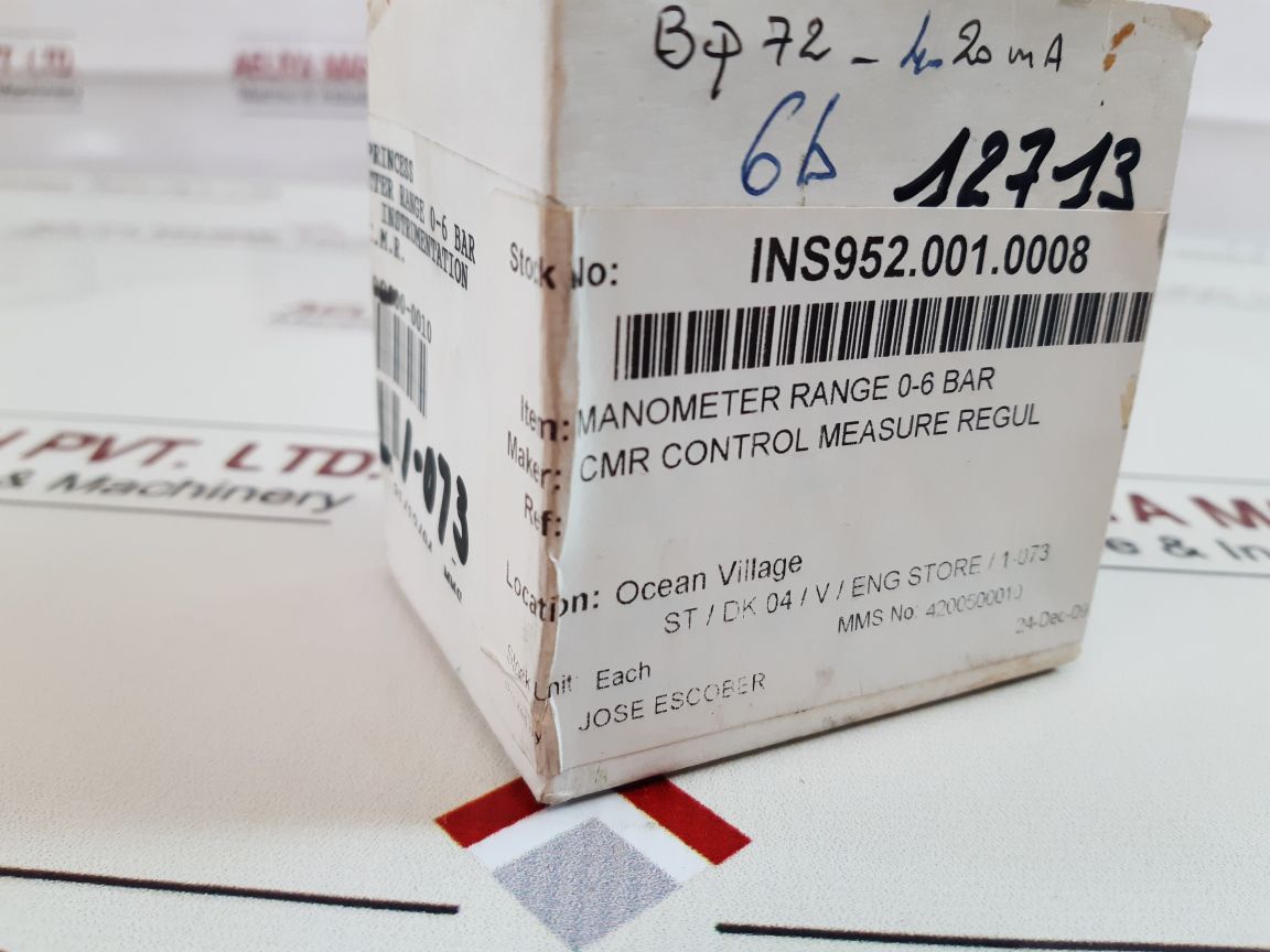 Cmr Manometer 0-6 Bar