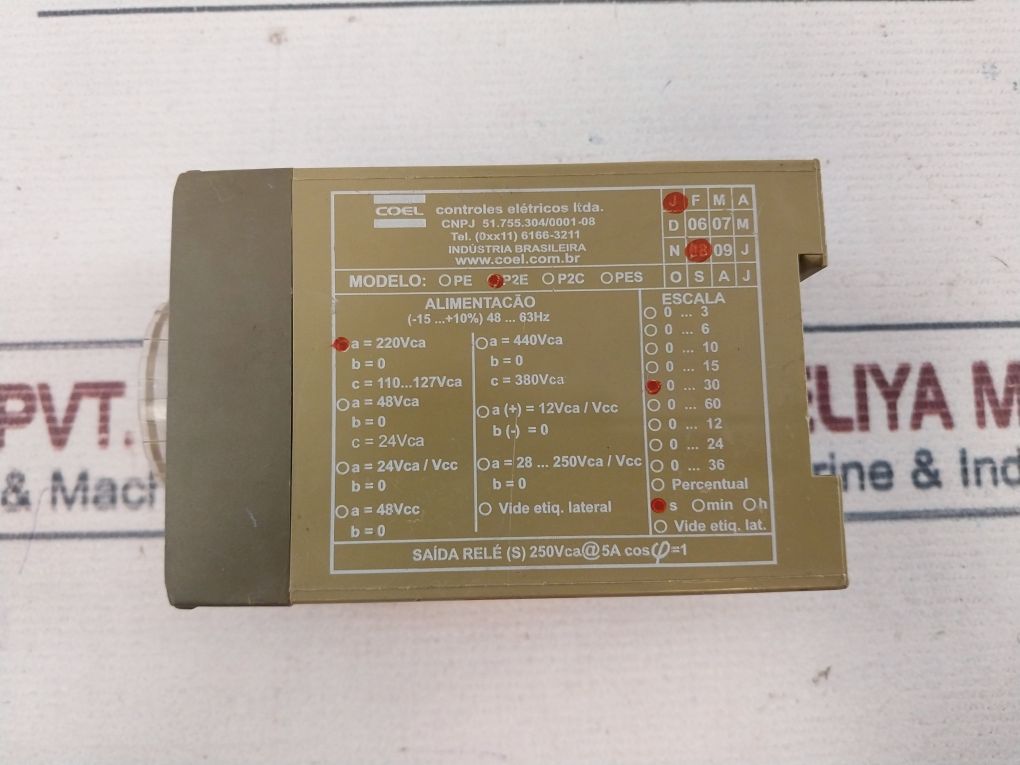 Coel P2E Timer Relay 220Vca