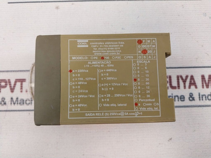 Coel P2E Timer Relay 220Vca