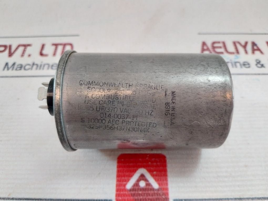 Commonwealth Sprague 325P356H37N30N4X Run Capacitor 85 Uf/370 Vac 