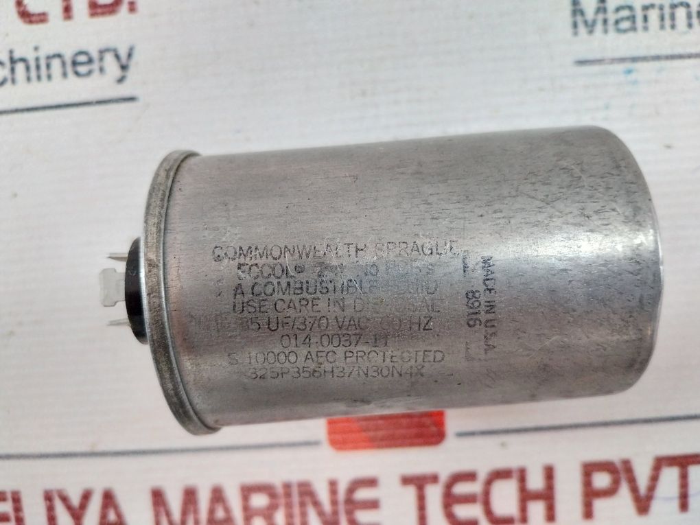 Commonwealth Sprague 325P356H37N30N4X Run Capacitor 85 Uf/370 Vac 