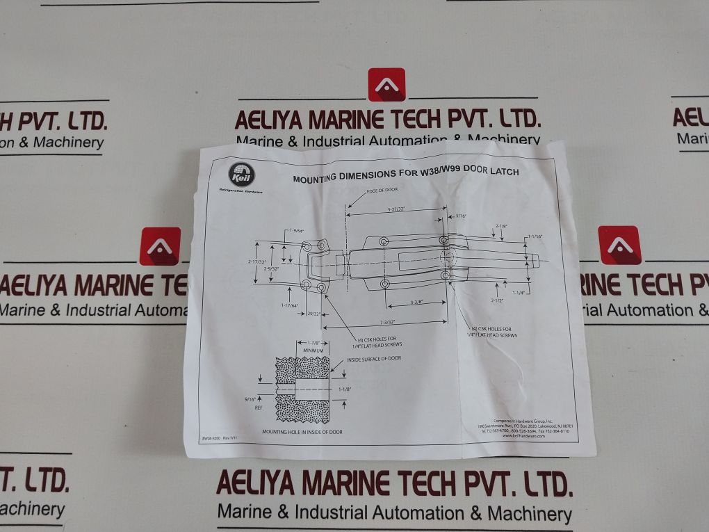 Component Hardware W38-1000 Hd Walk-in Latch And Strike Kit