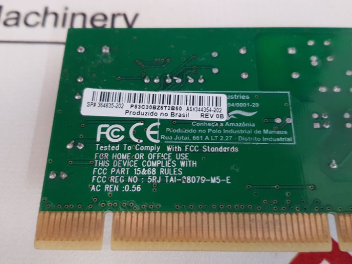 Caonexant Ami-ca52/Cw52+ Modem Pcb Card Cpcm0P9006-02