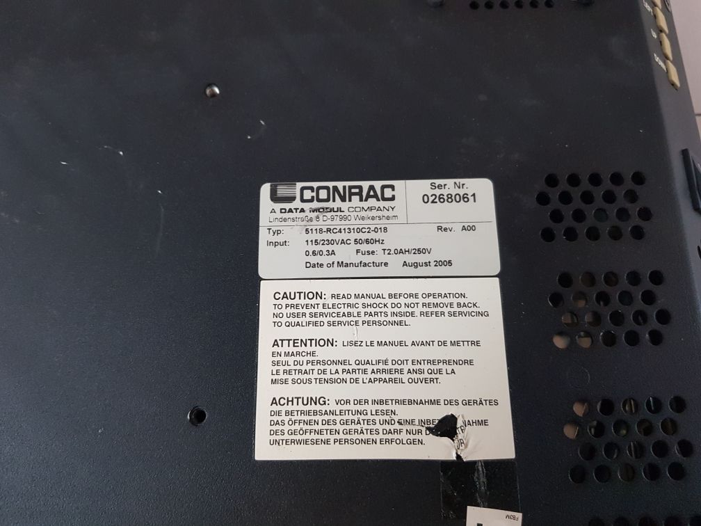 Conrac 5118-rc41310C2-018 Lcd Display