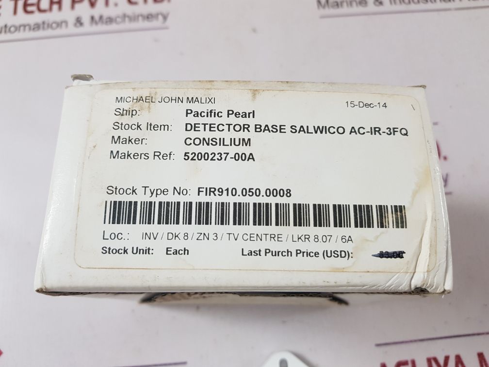 Consilium salwico ac-ir-3fq addressable detector base 5200237-00a rev: a03