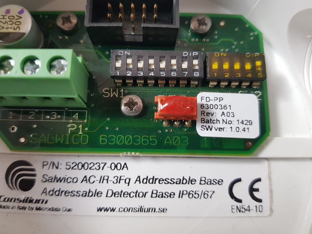 Consilium salwico ac-ir-3fq addressable detector base 5200237-00a rev: a03