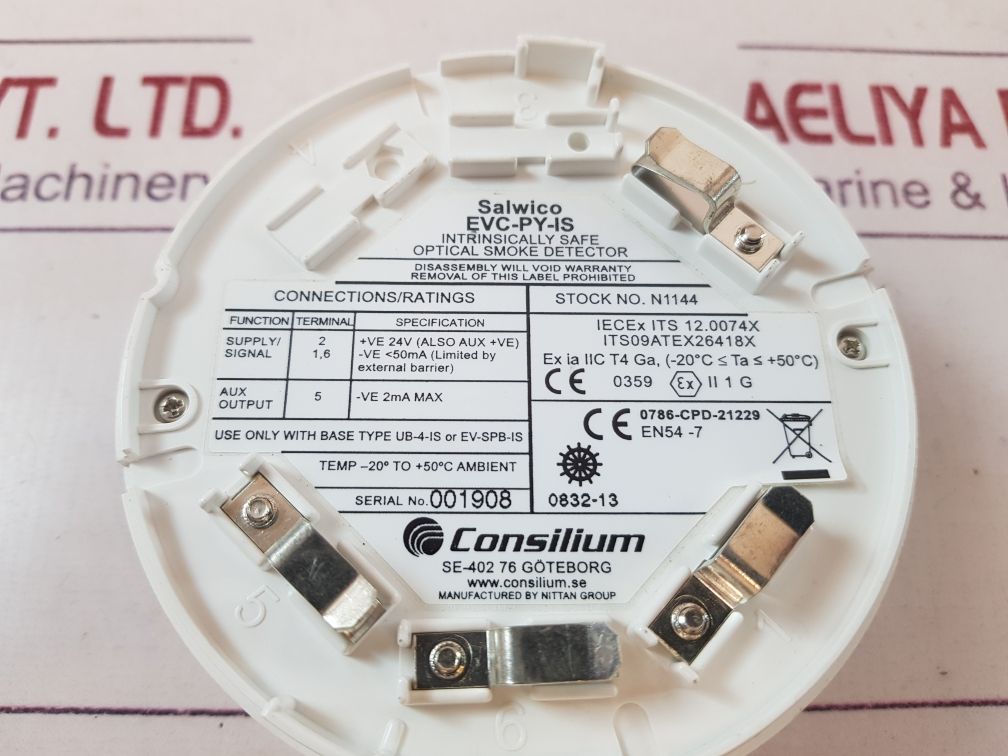 Consilium Salwico Evc-py-is Intrinsically Safe Optical Smoke Detector
