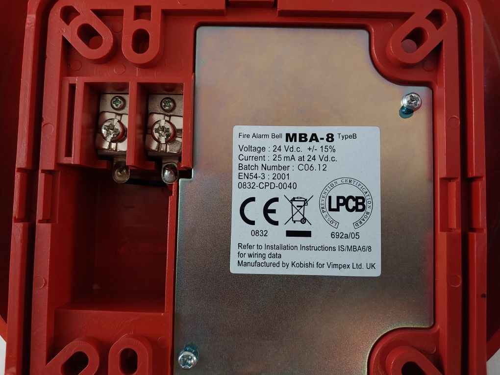 Consilium Mba-8 Type B Fire Alarm Bell
