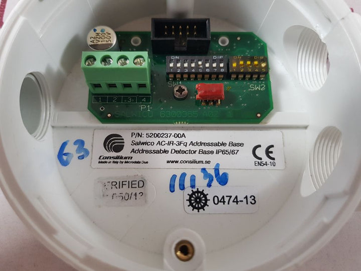 Consilium Salwico 5200237-00A Ac-ir-3Fq Addressable Detector Base Ip65/67