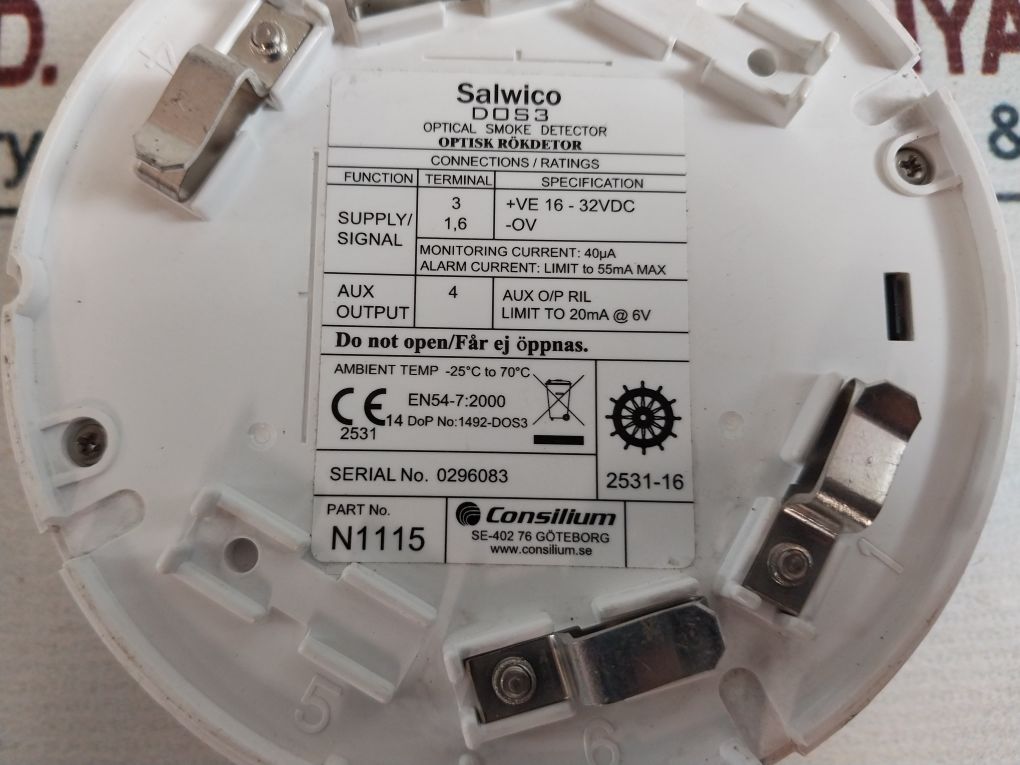 Consilium Salwico Dos-3 Optical Smoke Detector N1115