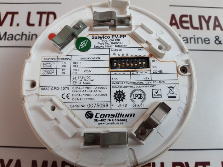 Consilium Salwico Ev-pp Oa130 Smoke Heat Detector
