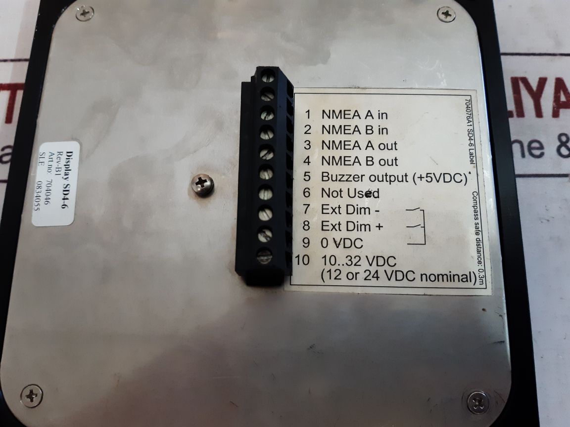 Consilium Vdr Sd4-6 Navigation Panel Display 704076A1