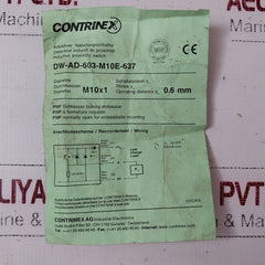 Contrinex Dw-ad-603-m10E-637 Inductive Proximity Switch Sensor 