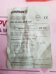 Contrinex Dw-ad-603-m10E-637 Inductive Proximity Switch Sensor