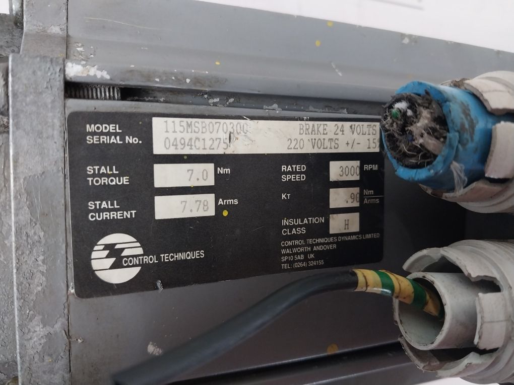 Control Techniques 115Msb070300 Dutymax Ms Servo Motor 3000 Rpm