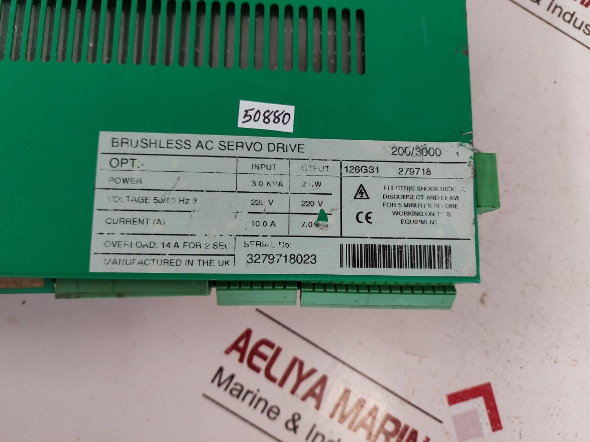 Control Techniques Maxax 200 Brushless Ac Servo Drive 200/3000