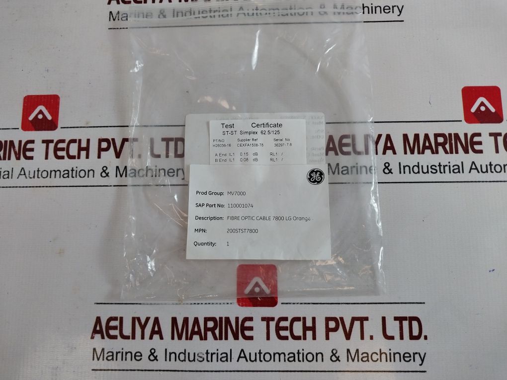 General Electric Fibre Optic 7800 Mm Orange Cable St-st Simplex 62.5/125