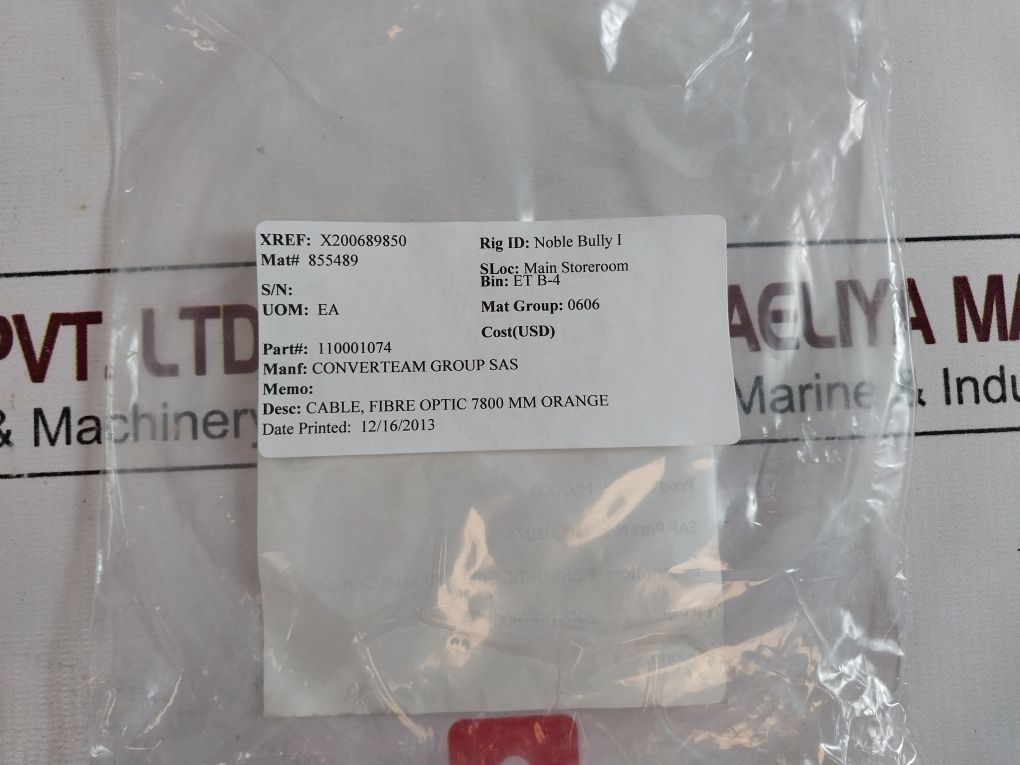 General Electric Fibre Optic 7800 Mm Orange Cable St-st Simplex 62.5/125