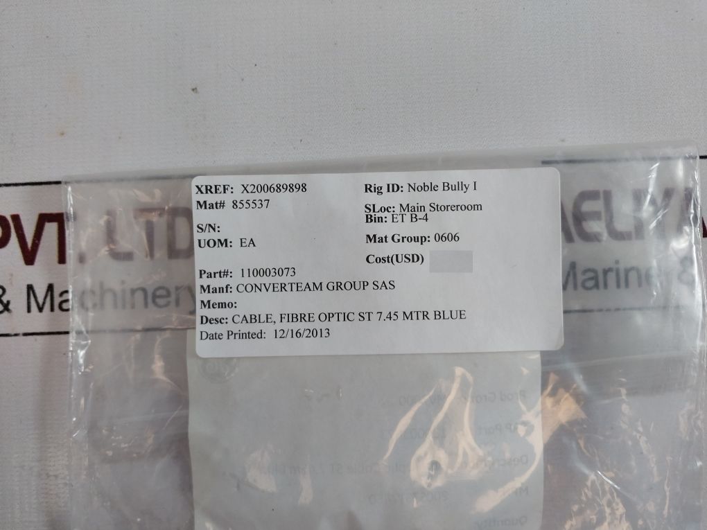 General Electric Fibre Optic St 7.45 Mtr Blue Cable 200Stst7450