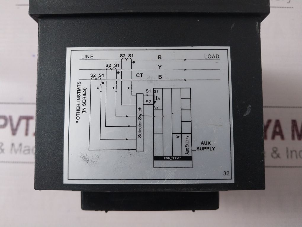 Conzerv Dm 3252 Digital Panel Meter Ct- 1250/5A Aux- 240V