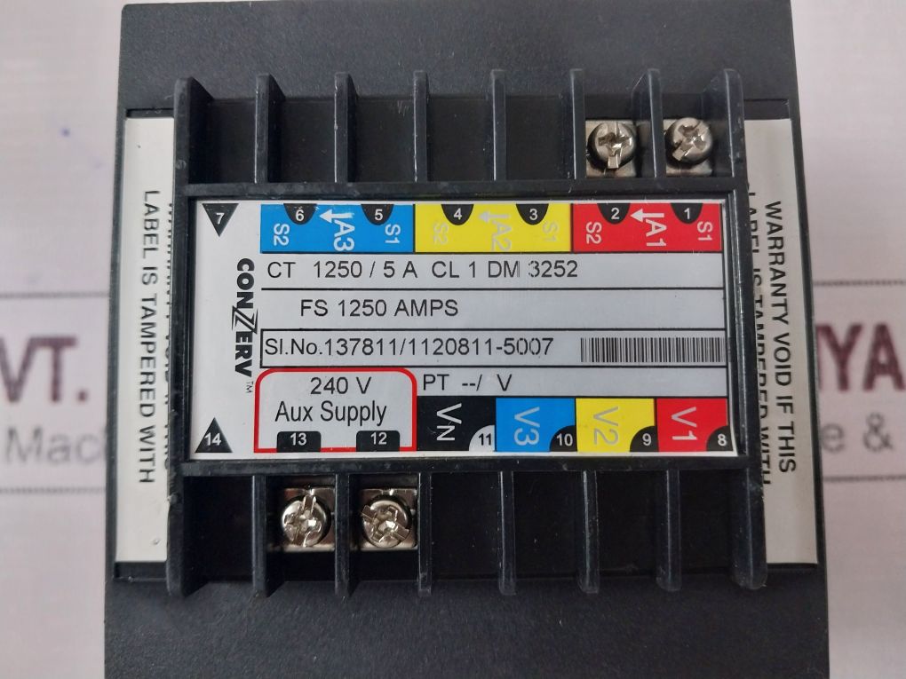 Conzerv Dm 3252 Digital Panel Meter Ct- 1250/5A Aux- 240V
