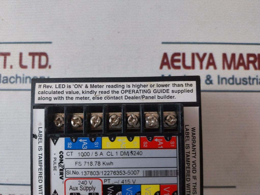 Conzerv Dm 5240 True Rms Energy Meter 240V