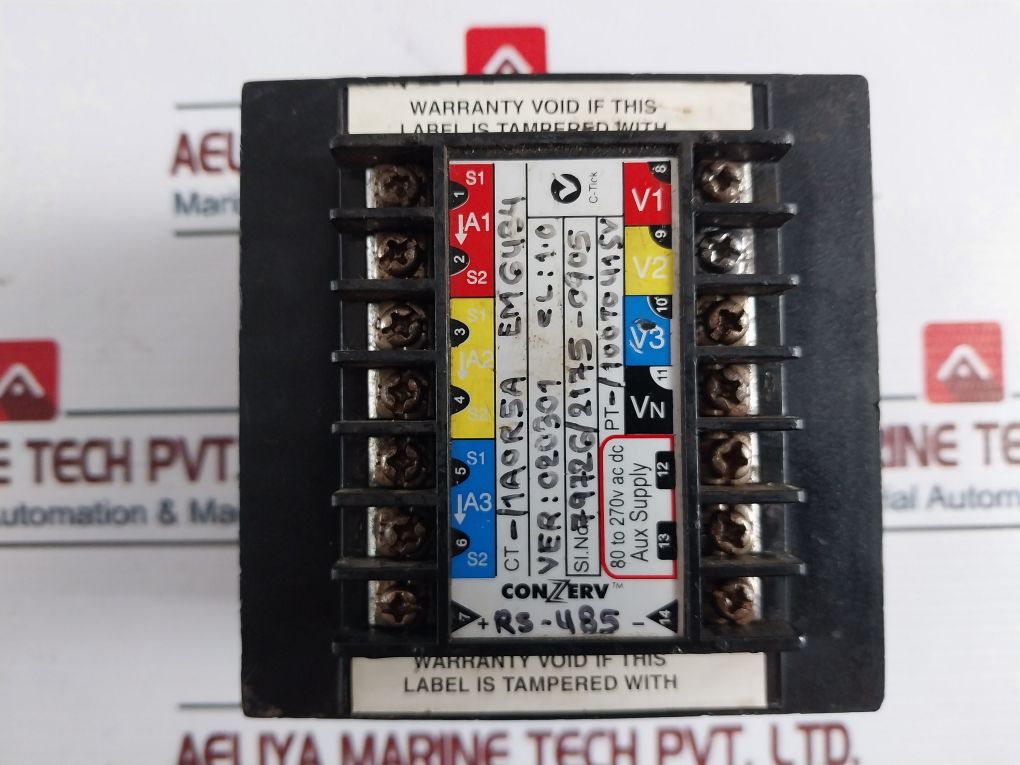 Conzerv Em6434 Power Meter Ct-/1A Or 5A 80 To 270V Ac Dc