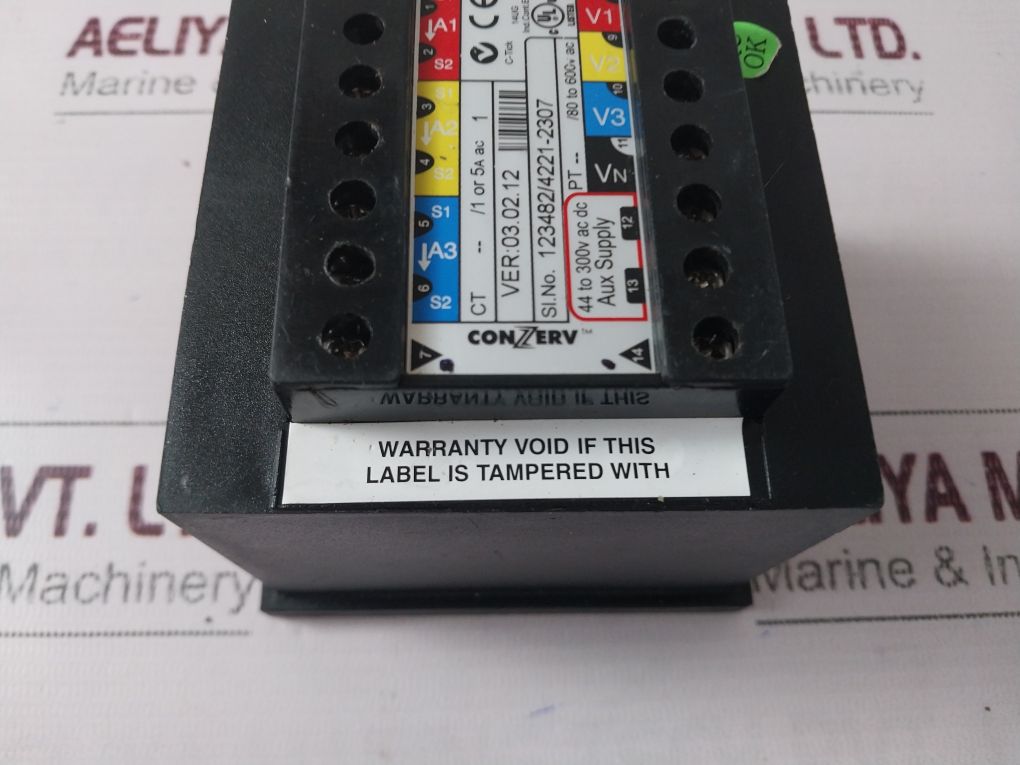 Conzerv Em6459 Power Meter 03.02.12 1Ph 80-600Vac 3 Line 4 Digit