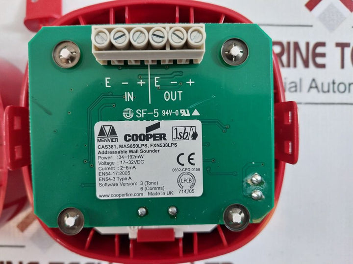 Cooper Cas381 Addressable Wall Sounder