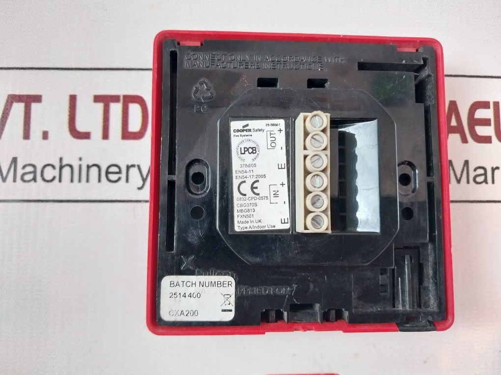 Cooper Cbg370S Fire Systems Intelligent Addressable Call Point 